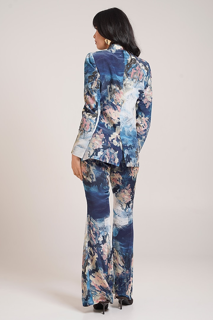 Multi-Colored Natural Crepe Printed Flared Pant Set by Advait at Pernia's Pop Up Shop