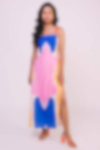 White Digital Printed Midi Slip Dress by Advait at Pernia's Pop Up Shop