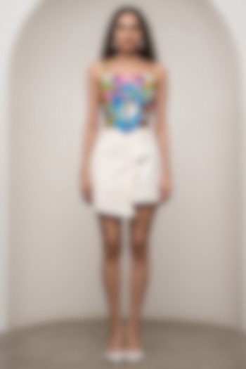 Multi-Colored Crepe Hand Embroidered Corset by Advait at Pernia's Pop Up Shop