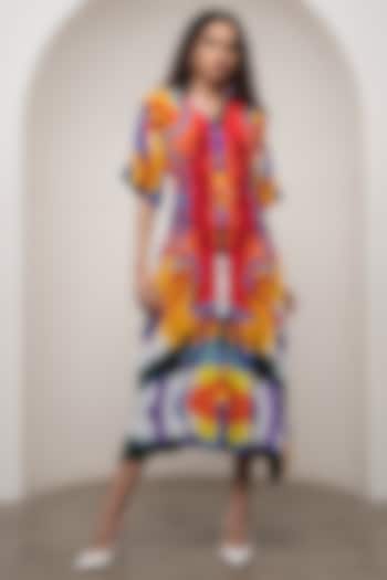 Multi-Colored Crepe Kimono-Style Summer Dress by Advait at Pernia's Pop Up Shop