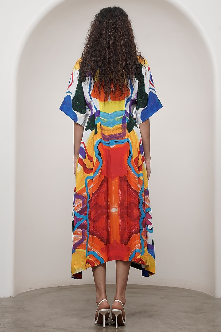 Multi-Colored Crepe Kimono-Style Summer Dress by Advait at Pernia's Pop Up Shop