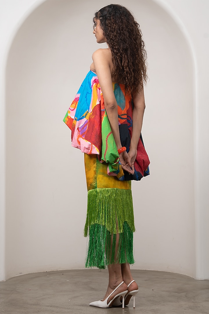Multi-Colored Satin Skirt Set by Advait at Pernia's Pop Up Shop