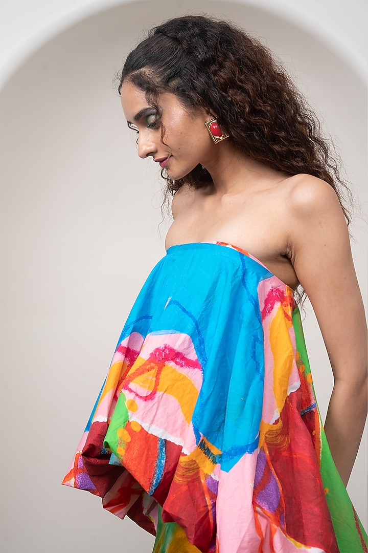 Multi-Colored Satin Skirt Set by Advait at Pernia's Pop Up Shop