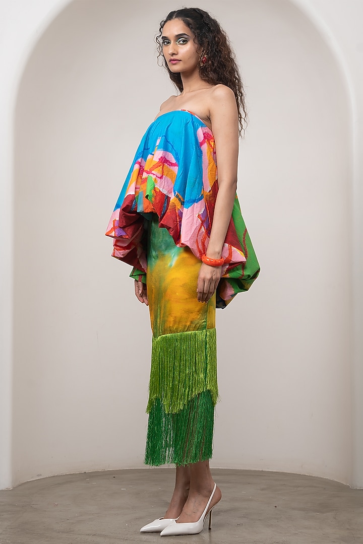 Multi-Colored Satin Skirt Set by Advait at Pernia's Pop Up Shop