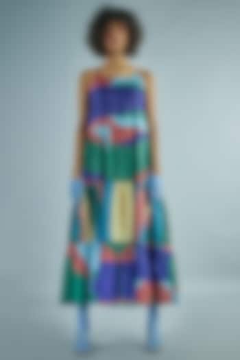 Multi-Colored Printed Tiered Summer Dress by Advait at Pernia's Pop Up Shop