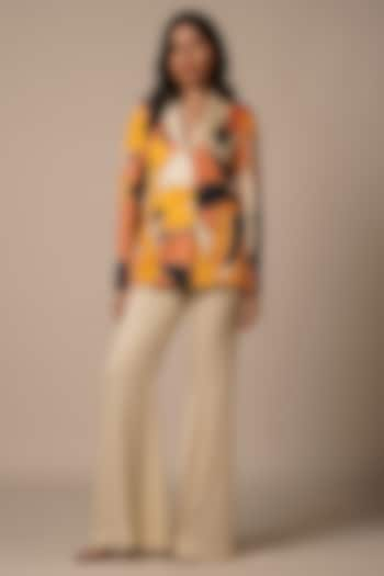 Multi-Colored Ecovero Twill Embroidered Blazer Set by Advait at Pernia's Pop Up Shop