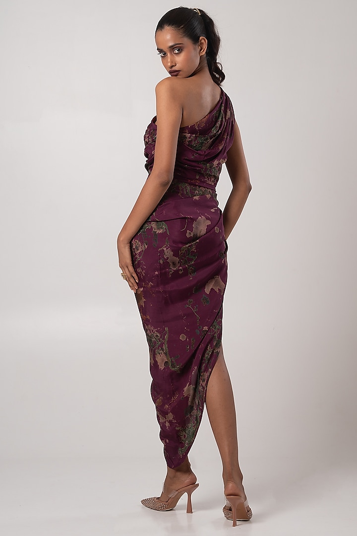 Multi-Colored Habutai One-Shoulder Summer Dress by Advait at Pernia's Pop Up Shop