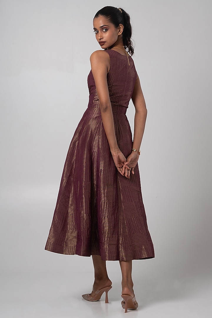 Multi-Colored Habutai Midi Summer Dress by Advait at Pernia's Pop Up Shop