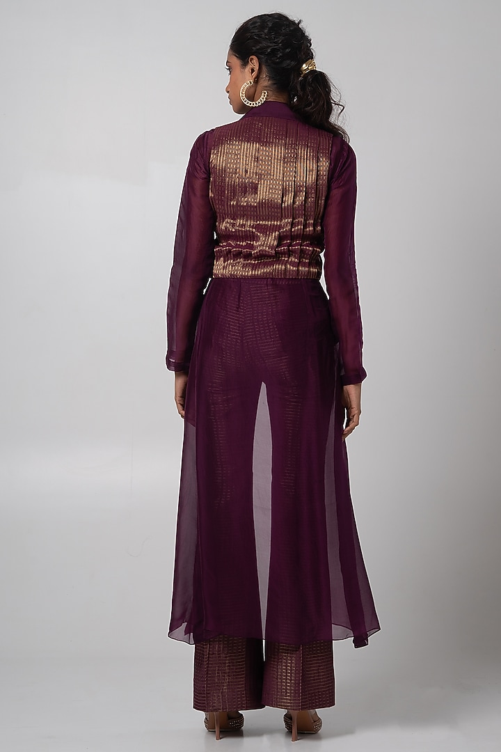 Multi-Colored Organza Tissue & Jacquard Co-Ord Set by Advait at Pernia's Pop Up Shop