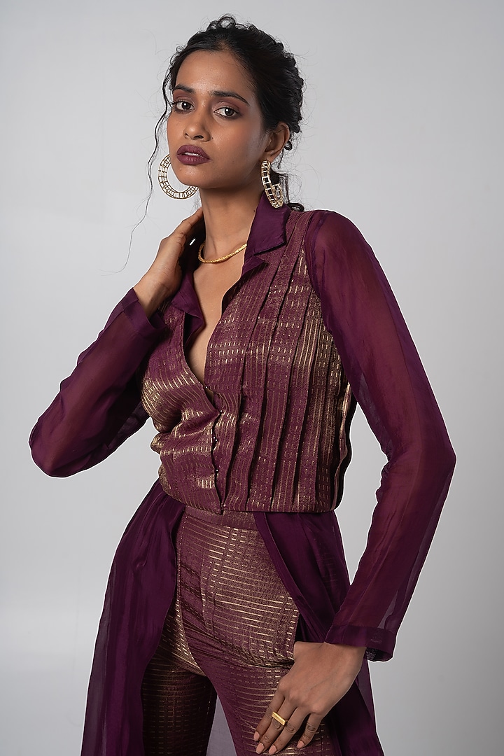 Multi-Colored Organza Tissue & Jacquard Co-Ord Set by Advait at Pernia's Pop Up Shop