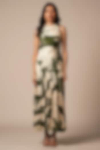 Multi-Colored Rayon Twill Maxi Dress by Advait at Pernia's Pop Up Shop