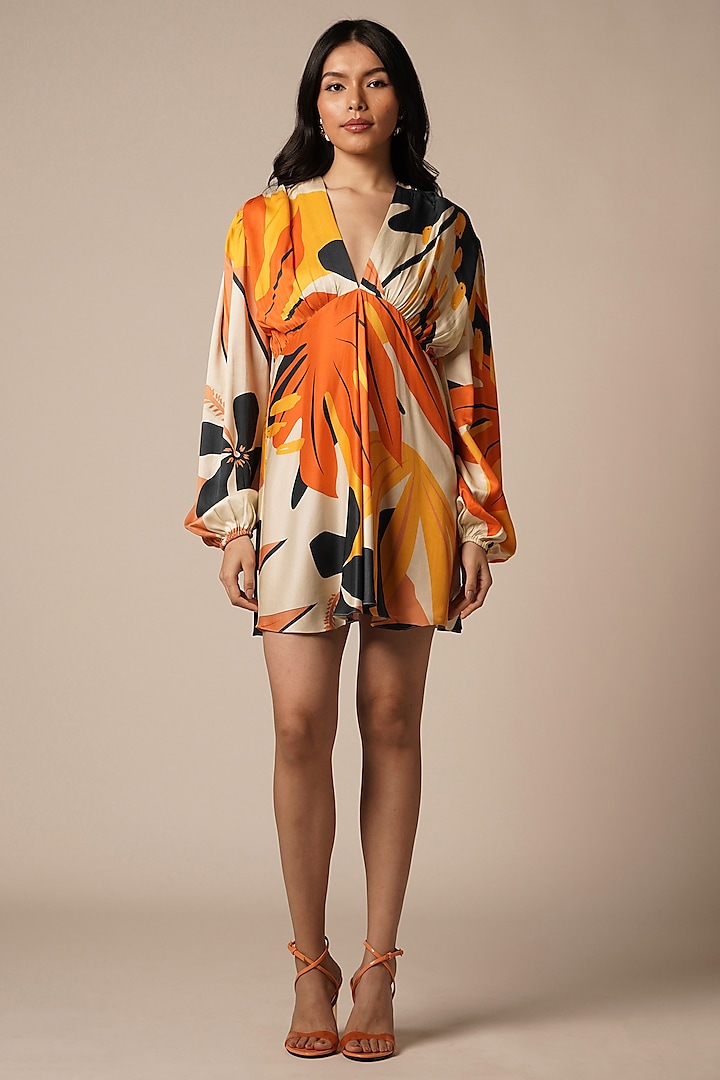 Multi-Colored Ecovero Twill Mini Dress by Advait at Pernia's Pop Up Shop