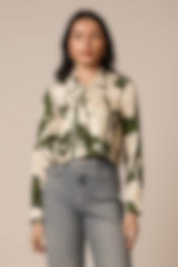 Multi-Colored Rayon Twill Crop Shirt by Advait at Pernia's Pop Up Shop