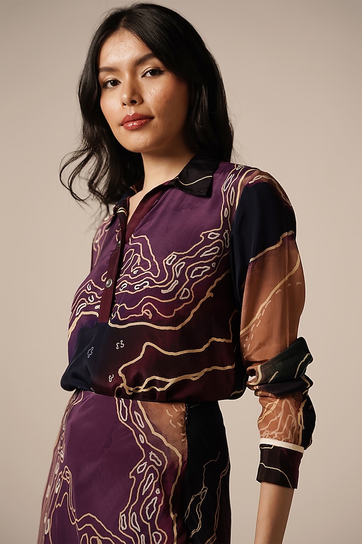 Multi-Colored Natural Crepe Skirt Set by Advait at Pernia's Pop Up Shop