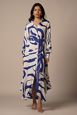 Multi-Colored Rayon Twill Maxi Dress by Advait