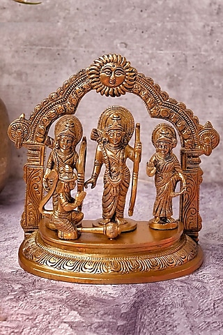 Gold Brass Lord Shri Ram With Surya Prabhavali dol by The Advitya