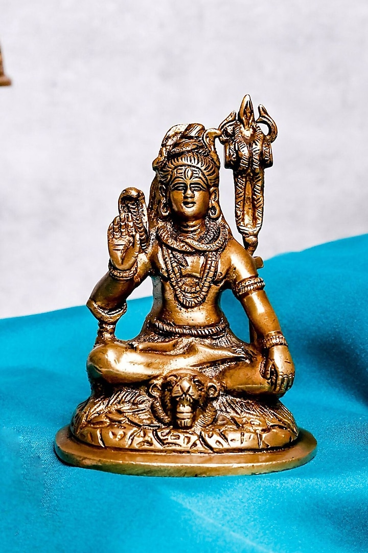 Gold Brass Lord Shiva Idol by The Advitya at Pernia's Pop Up Shop