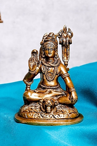 Gold Brass Lord Shiva Idol by The Advitya