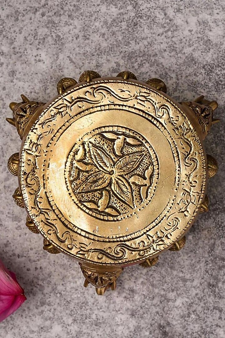 Gold Brass Pooja Chowki by The Advitya at Pernia's Pop Up Shop