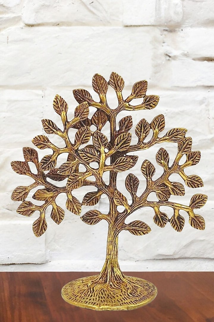 Gold Brass Kalpavriksha Tree Of Life Showpiece by The Advitya