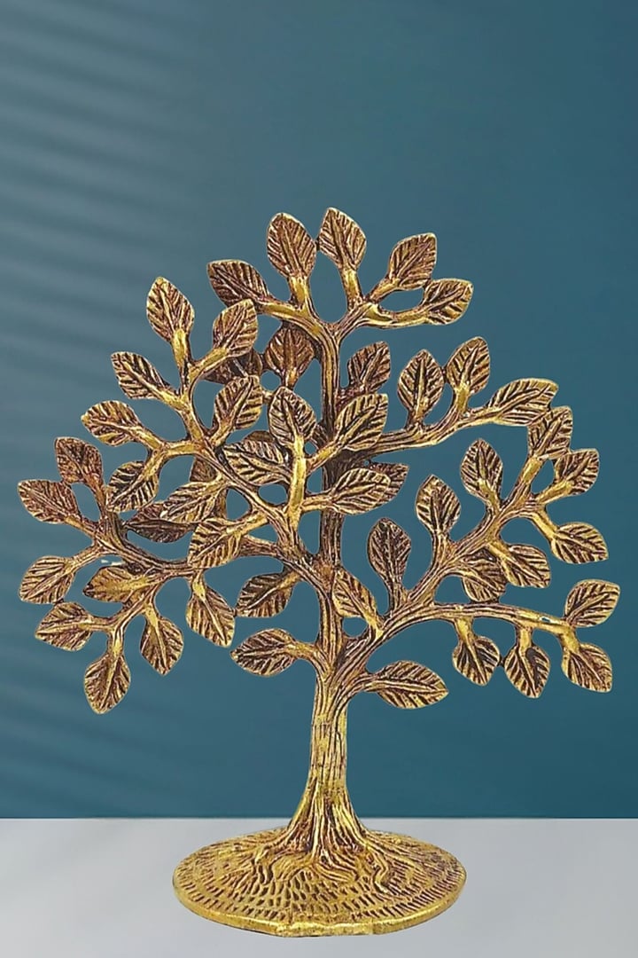 Gold Brass Kalpavriksha Tree Of Life Showpiece by The Advitya at Pernia's Pop Up Shop