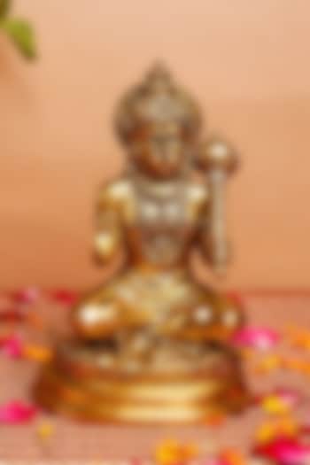 Gold Brass Lord Hanuman Idol by The Advitya