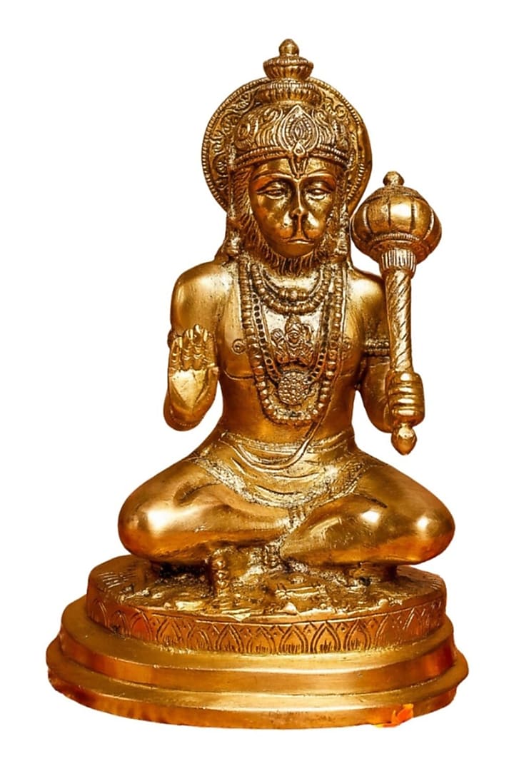 Gold Brass Lord Hanuman Idol by The Advitya at Pernia's Pop Up Shop