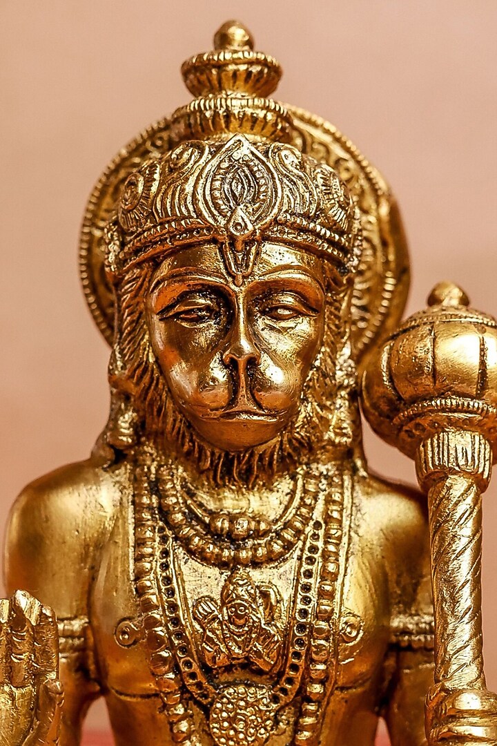 Gold Brass Lord Hanuman Idol by The Advitya at Pernia's Pop Up Shop