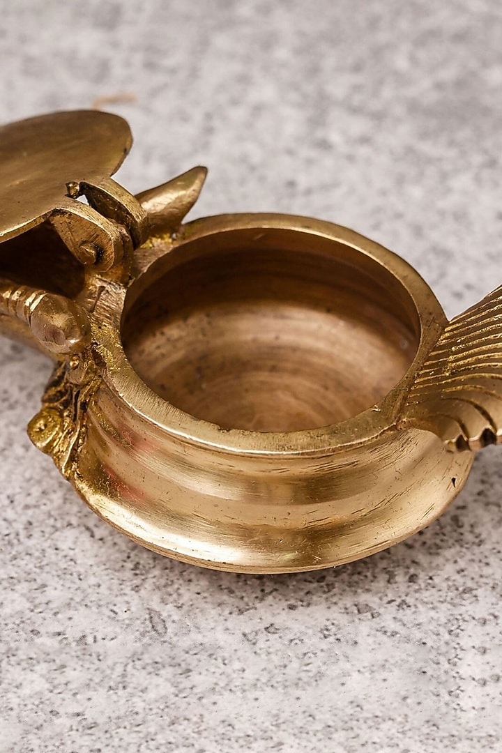 Gold Brass Chirag Diya Pooja Oil Lamp by The Advitya at Pernia's Pop Up Shop
