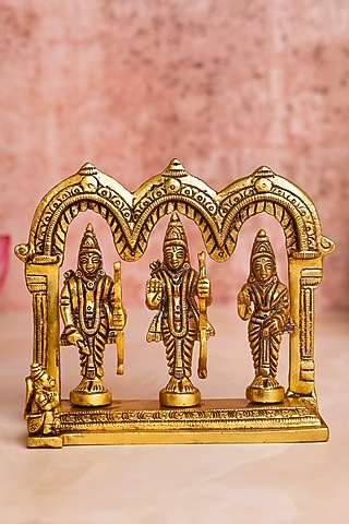 Gold Brass Lord Ram Darbar Idol by The Advitya