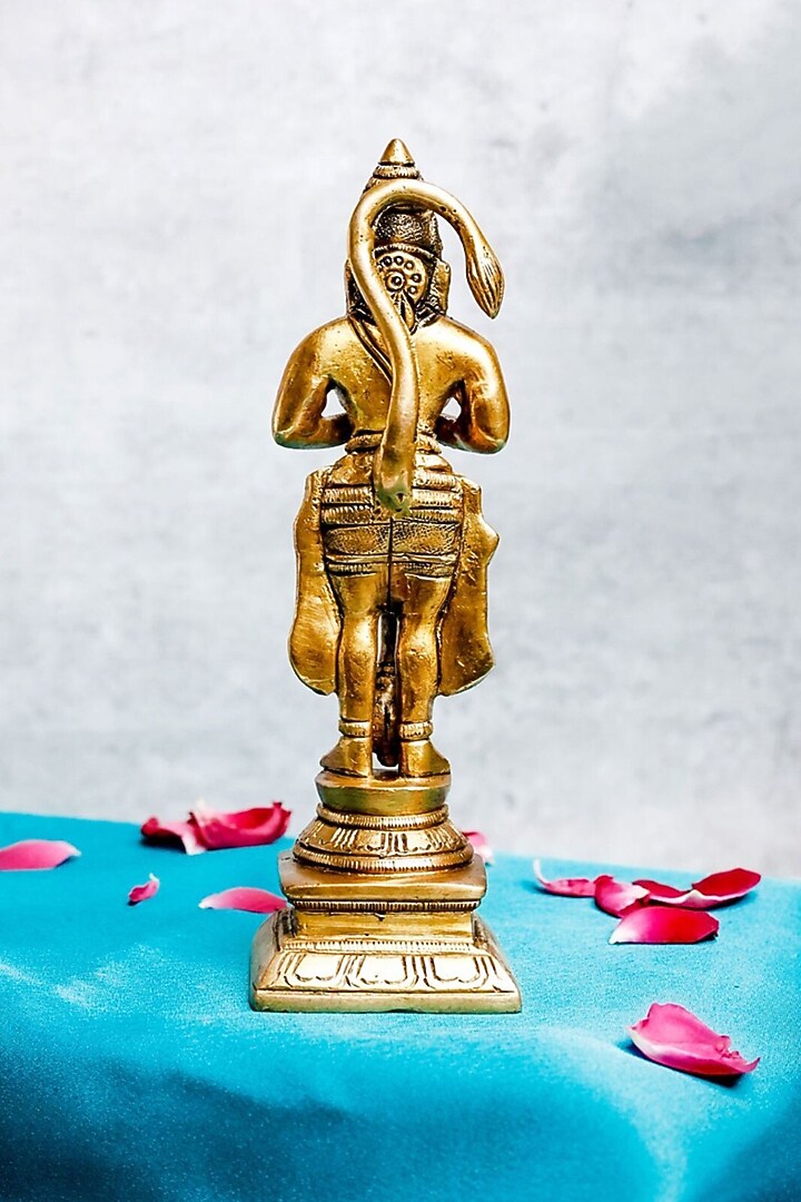 Gold Brass Lord Hanuman Idol by The Advitya at Pernia's Pop Up Shop