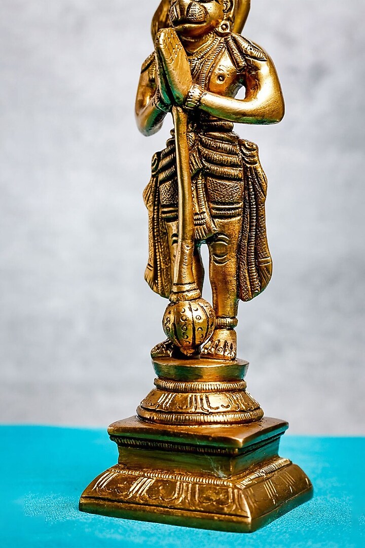 Gold Brass Lord Hanuman Idol by The Advitya at Pernia's Pop Up Shop