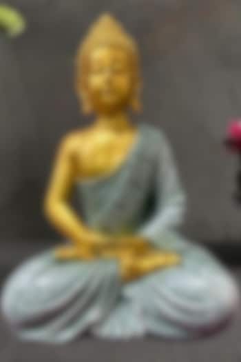 Powder Blue Resin Lord Buddha Meditating Idol by The Advitya