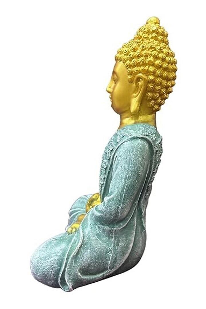Powder Blue Resin Lord Buddha Meditating Idol by The Advitya at Pernia's Pop Up Shop