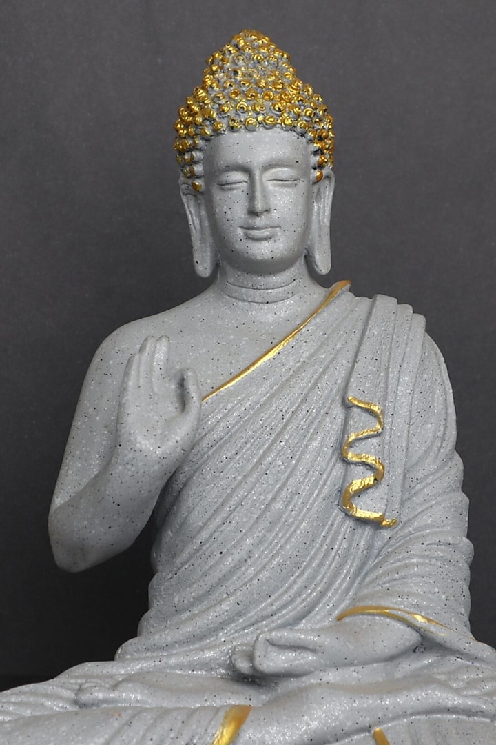Grey Resin Lord Buddha Meditating Idol by The Advitya at Pernia's Pop Up Shop