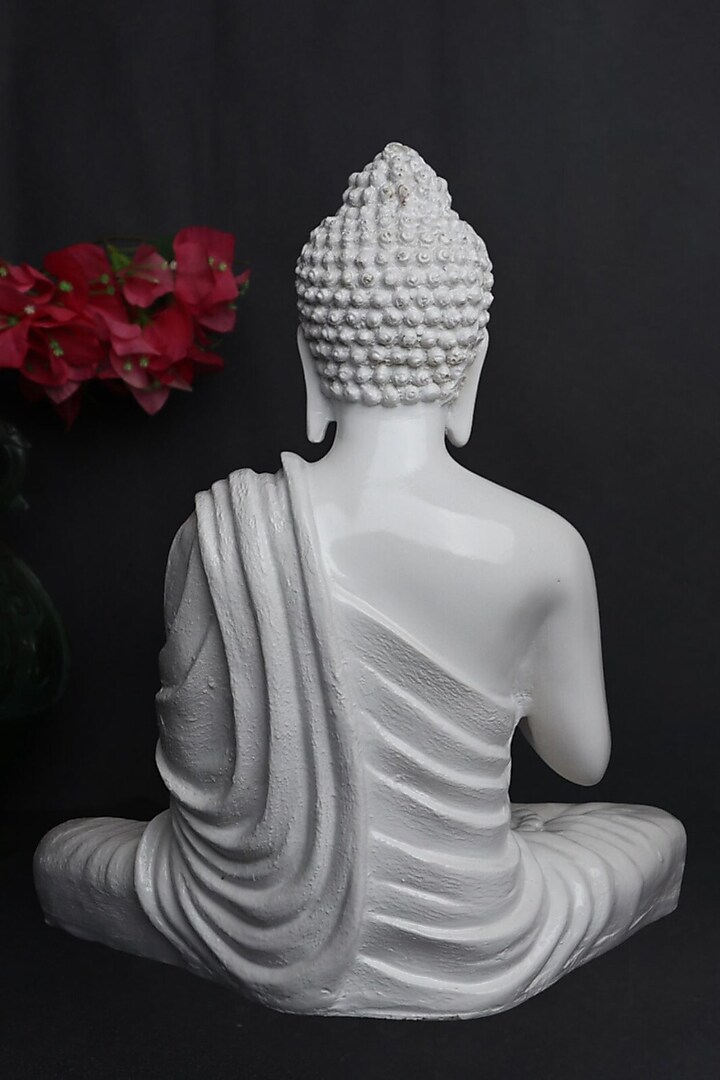 White Resin Lord Buddha Meditating Idol by The Advitya at Pernia's Pop Up Shop