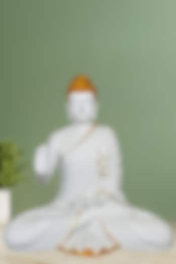 White Resin Lord Buddha Meditating Idol by The Advitya
