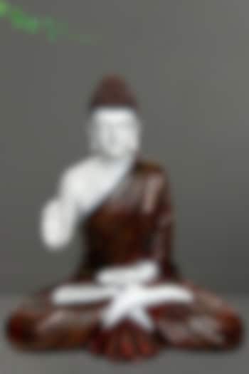 Brown Resin Lord Buddha Meditating Idol by The Advitya
