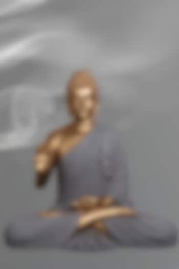 Grey Resin Lord Buddha Meditating Idol by The Advitya