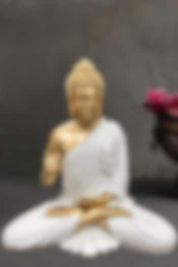 White Resin Lord Buddha Meditating Idol by The Advitya