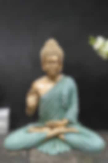 Sea Green Resin Lord Buddha Meditating Idol by The Advitya