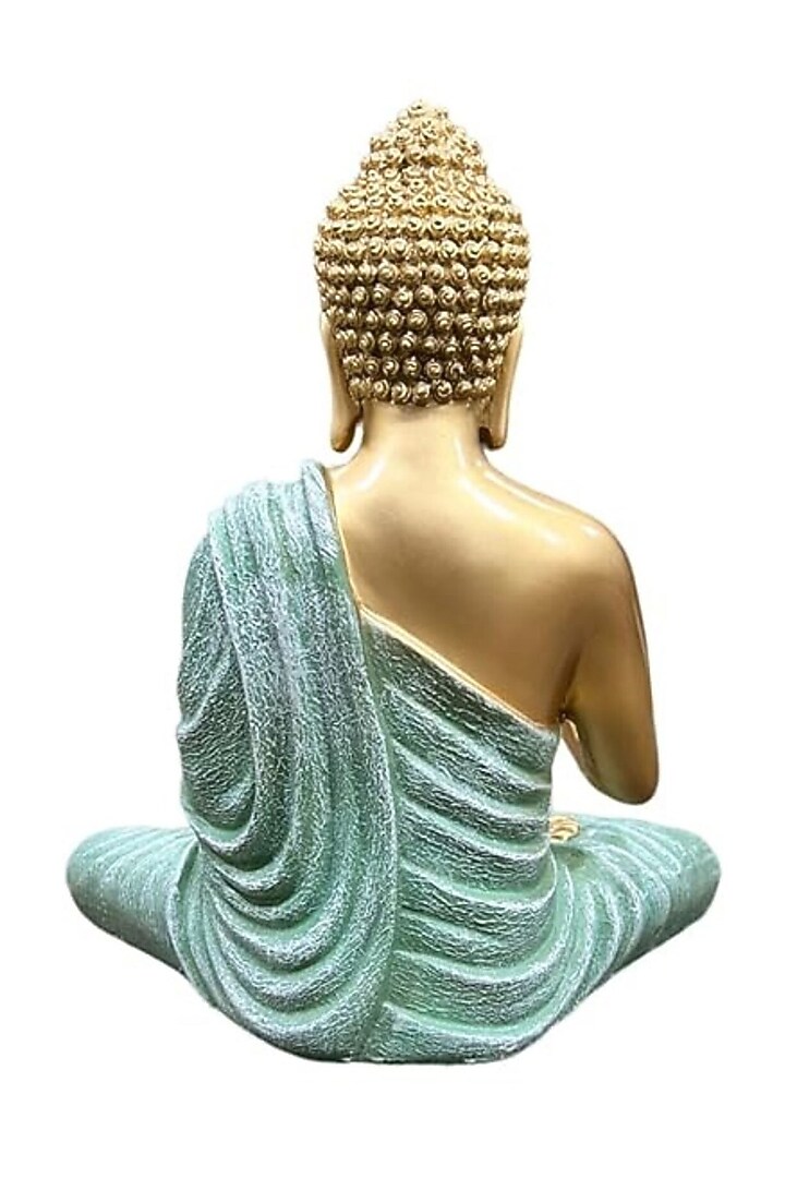 Sea Green Resin Lord Buddha Meditating Idol by The Advitya at Pernia's Pop Up Shop
