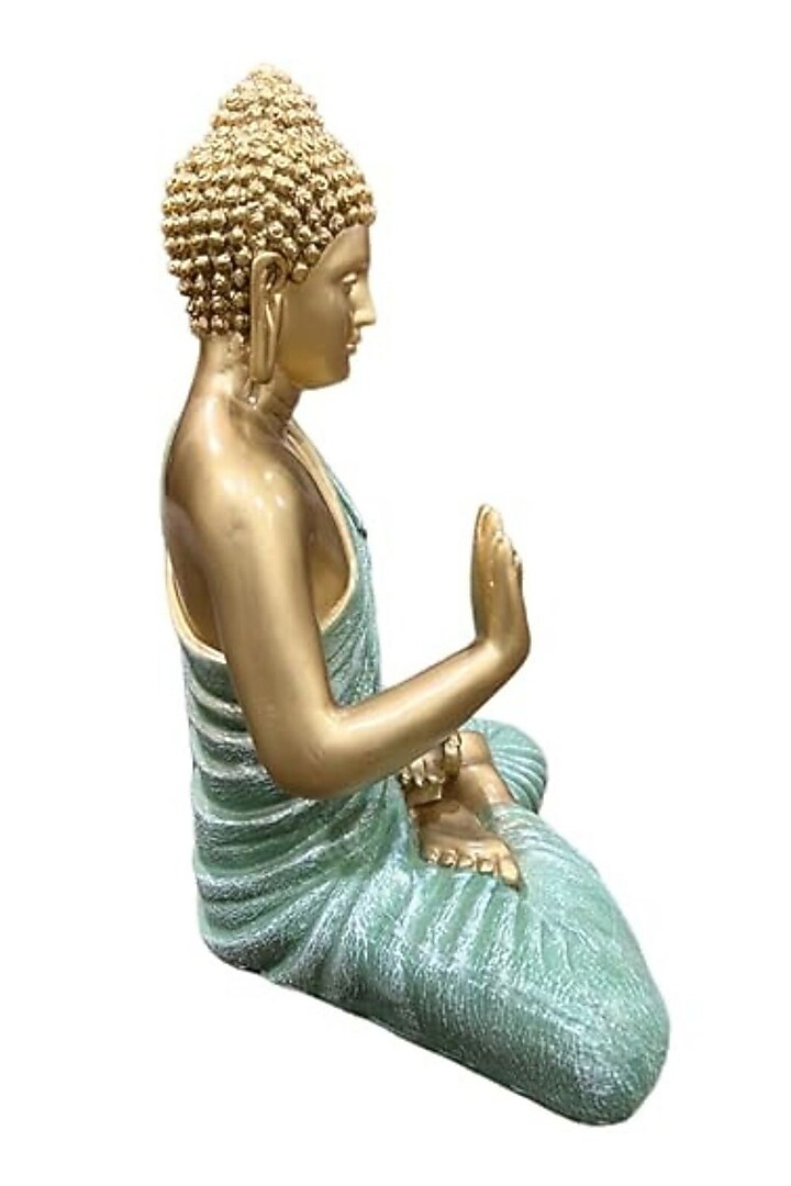 Sea Green Resin Lord Buddha Meditating Idol by The Advitya at Pernia's Pop Up Shop