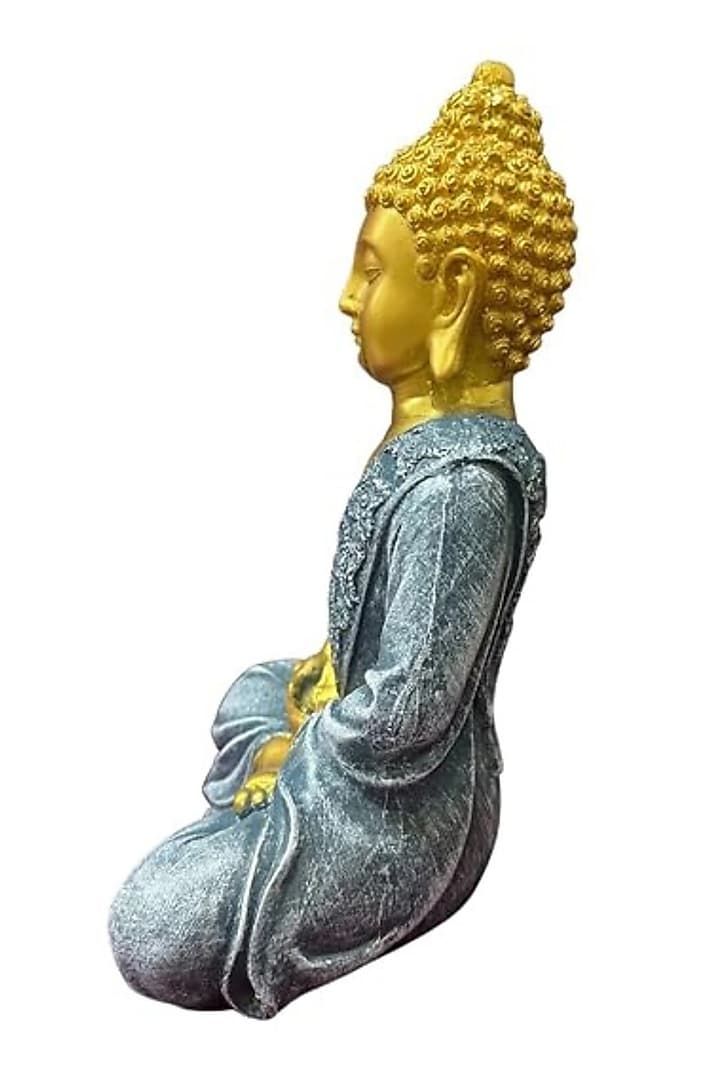 Grey Resin Lord Buddha Meditating Idol by The Advitya at Pernia's Pop Up Shop