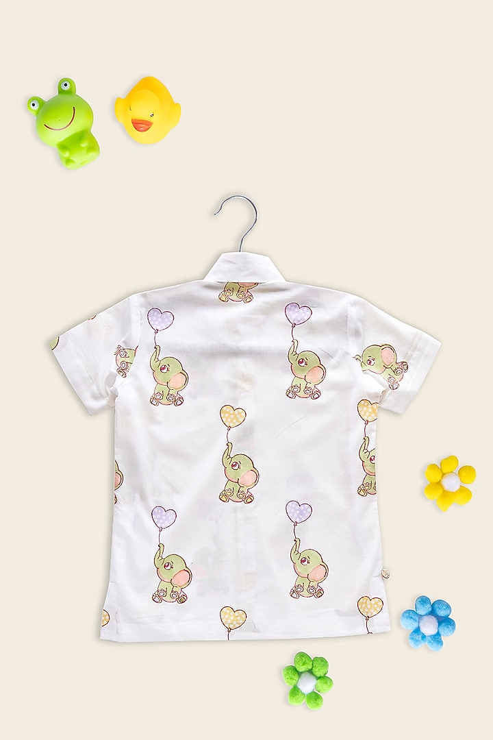 Lilac & Green Cotton Block Printed Shirt For Kids by Adya Kids at Pernia's Pop Up Shop