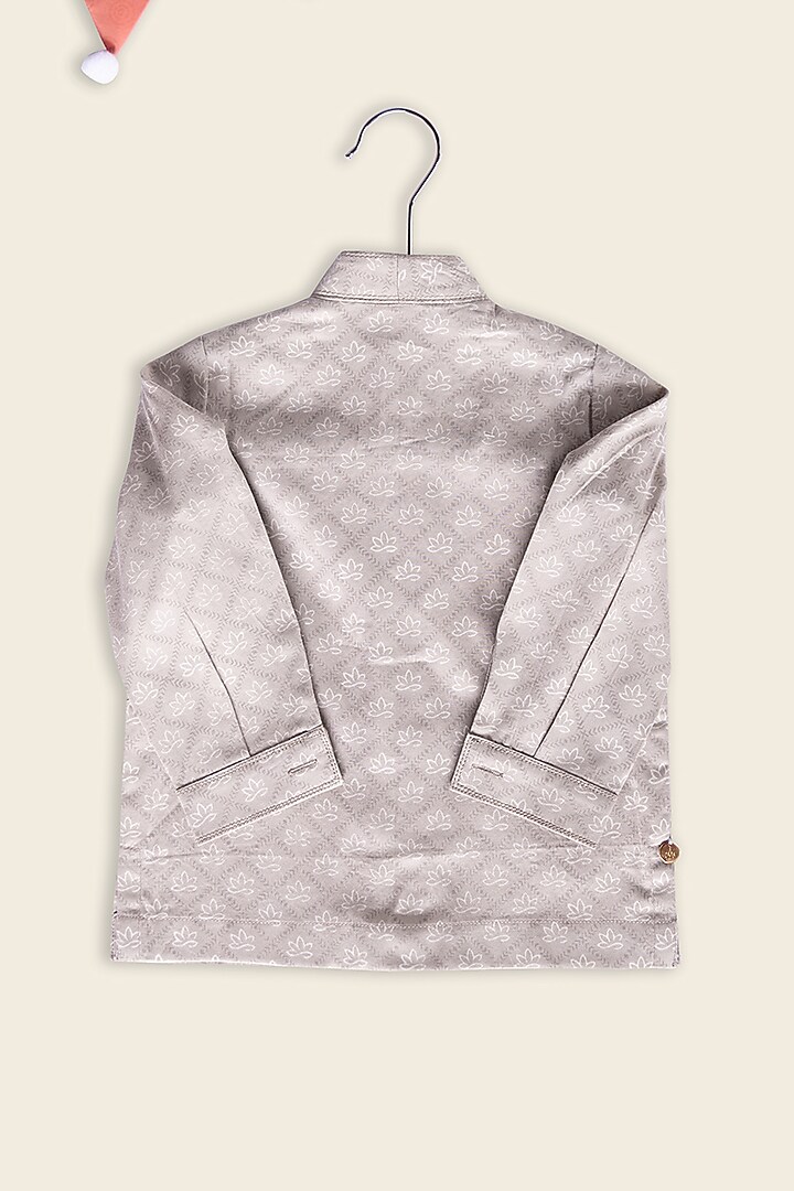 Light Grey Cotton Block Printed Shirt For Boys by Adya Kids at Pernia's Pop Up Shop