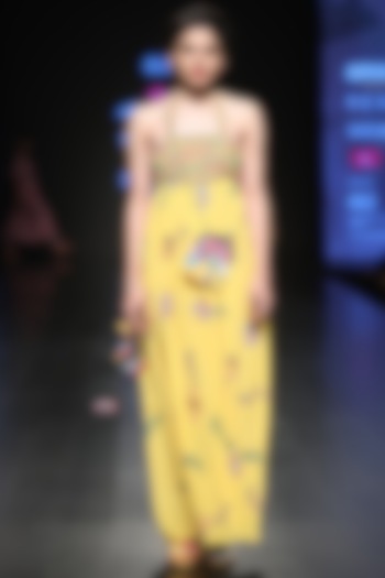 Yellow empire line maize dress available only at Pernia's Pop Up Shop.