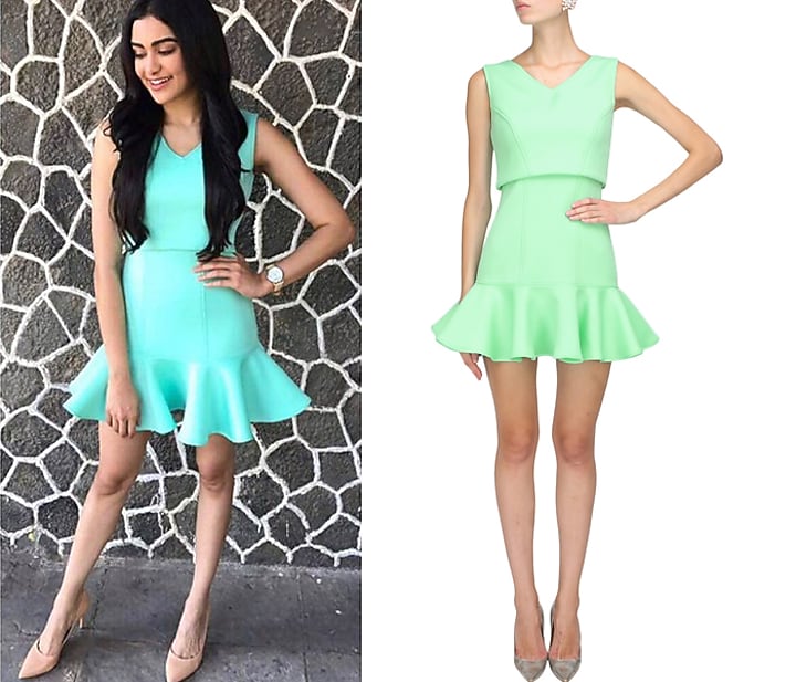Mint green flared hem overlay babydoll dress available only at Pernia's Pop Up Shop.
