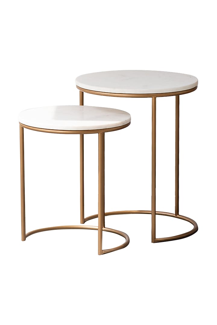 Gold Legged Ivory Marble Nesting Table (Set of 2) by The Decor Remedy at Pernia's Pop Up Shop