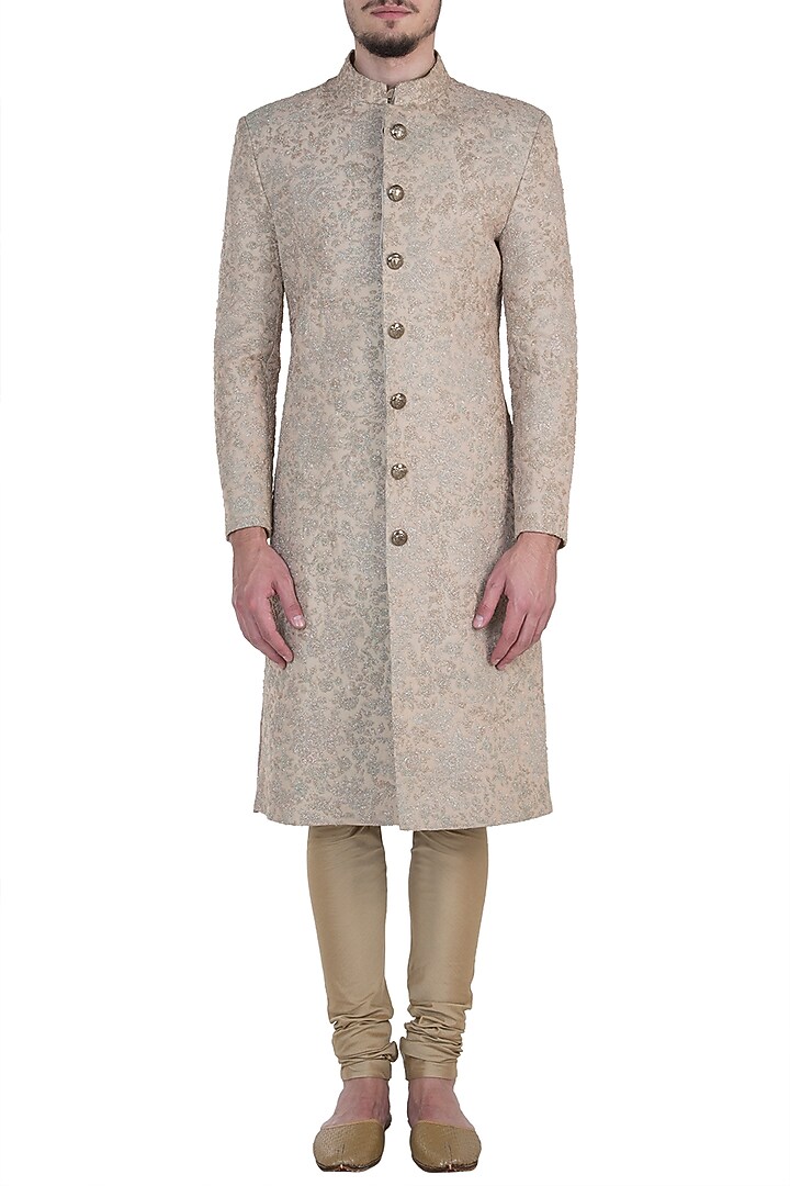Copper embroidered sherwani set available only at Pernia's Pop Up Shop.
